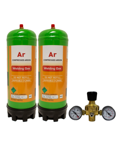 Argon Disposable Gas Cylinder & Regulator Package