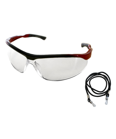 Parweld Sports Style Red Frame Safety Glasses (P3442R)