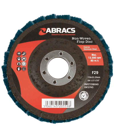 ABRACS Non-Woven Flap Disc 115mm  X 22mm Coarse